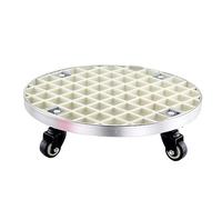 Chariot à plantes robuste de 200 kg avec roues, chariot rond en métal, roulettes industrielles en polyuréthane et bord en aluminium - Parfait pour le jardinage en plein air et les jardinières lourdes