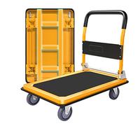 Chariot à plat pliable, diable durable avec roues, chariot à plateforme pliable, chariot utilitaire polyvalent, rangement facile, design robuste pour le jardinage, le transport, etc