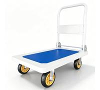 Chariot à Plate-Forme à roulettes, Diable de manutention, Plateau Plat | Pliable, capacité de 1212 lbs, roulettes silencieuses antidérapantes de 6'', pour entrepôt, garage, bureau, hôtel