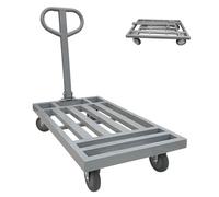 Chariot À Plate-forme Robuste, Manutention D'entrepôt Polyvalente, Diable Pliable, Capacité De 300 Kg/660 Lb, 95x55x90 Cm/37,4x21,7x35,4 Pouces(Without Brake)