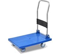 Chariot à plateau en acier robuste - Capacité de 200 kg - Chariot pliable avec roues silencieuses pour entrepôts, restaurants et déménagements - Plateforme durable sur roues