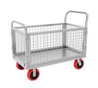 Chariot à plateau en acier robuste | Capacité de charge de 771,1 kg - Chariot multifonction pour courses, garage, entrepôt | Plateforme de diable pliable