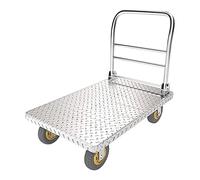 Chariot à plateau en acier robuste - Chariot à main pliable avec roues pour entrepôt et sous-sol - Châssis en acier durable, plate-forme pliante portable