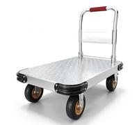 Chariot à Plateau Plat Robuste à Pousser, Diable à Main | Pliable, capacité de 936 lbs, roulettes avec frein de 6 pouces, pour entrepôt, garage, bureau, hôtel