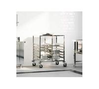 Chariot à plateaux 12 bacs GN 75x55x87 cm acier inoxydable, support à plateaux, chariot de boulangerie, support à 4108074