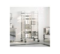 Chariot à plateaux 32 bacs GN 75x55x162,5 cm acier inoxydable, support à plateaux, chariot de boulangerie, support à 4108072