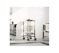 Chariot à plateaux 6 bacs GN 39x55x87 cm acier inoxydable, support à plateaux, chariot de boulangerie, support à 4108073