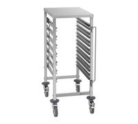 Royal Catering Chariot à Plateaux Porte-Plateaux cafétéria RCTW 7 GN1/1 (INOX, Dispositif Anti-Chute, jusqu'à 7 récipients GN de différents formats)