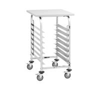 Chariot à plateaux - 7 plateaux + tablette - Acier inoxydable - Royal Catering