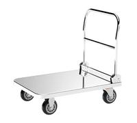 Chariot à plateforme en acier inoxydable - Utili industriel pour entrepôt, La, et déménagement - Chariot de transport pour une manipulation facile