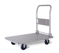 Chariot à plateforme en acier robuste - Diable pliable avec roues pivotantes pour déplacer des bagages, des pots de fleurs et des charges lourdes