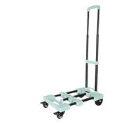 Chariot à plateforme pliable avec roues, capacité de charge de 200 kg, poignée réglable, parfait pour les voyages, les bagages et le shopping (vert, taille S)