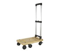 Chariot à plateforme pliable - Chariot à 6 roues - Cadre extensible - Facile à transporter - Idéal pour la maison, le bureau, l'entrepôt, le supermarché (marron, L)