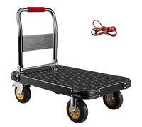 Chariot À Plateforme Pliable - Chariot De Manutention Robuste - Équipé De Sangles Élastiques Et De Roues Silencieuses | Convient Aux Garages Entrepôts Et Usage Industriel(70 * 45 * 80cm)
