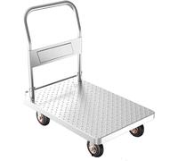 Chariot à plateforme pliable en acier, chariot utilitaire polyvalent avec poignée pliable pour un rangement facile, diable robuste pour déplacer les jardinières et l'équipement PC