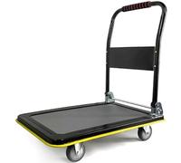 Chariot à plateforme pliable en acier, facile à manœuvrer, chariot utilitaire roulant avec roues pivotantes, diable compact pour le shopping et le transport