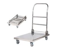 Chariot à plateforme pliable en acier pour établissements de restauration (70 x