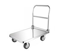 Chariot à plateforme pliable robuste avec poignée et bandes pare-chocs, chariot roulant à plat pour un levage et un transport faciles