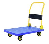 Chariot à plateforme pliable robuste avec roues - Diable portable pour entrepôt, bureau et utilisation à domicile - Compact et facile à ranger (petit, polyvalent)