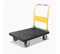 Chariot à plateforme pliable robuste - Chariot à pousser en acier avec panneau en plastique pour un transport facile - Idéal pour les déménagements d'entrepôt et les charges lourdes