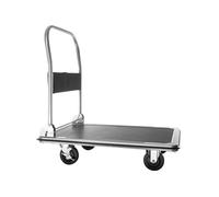 Chariot à plateforme Poignée pliable avec compartiment de rangement noir