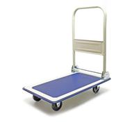 WilTec Chariot à Plateforme Rabattable Jusqu’à 150kg Transport Équipement Entrepôt Diable Roues Caoutchouc