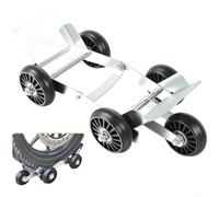 Chariot à pneus plats pour vélo et scooter électrique avec cadre en métal pliable et roues pour déplacer des pneus jusqu'à 10 cm de largeur (A)