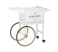 Royal Catering Chariot Pour Machine à Popcorn Professionnelle Coloris Blanc & Doré, Tôle D'Acier Peinte, 4 Roues, 2 Freins, Compartiment De Rangement Appareil Professionnel Cinéma