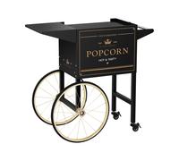 Royal Catering Chariot À Pop Corn Pour Machine À Popcorn Professionnelle Sur Roue RCPT-BGWG-1 (Coloris Noir & Or, Tôle D'Acier Peinte, 4 Roues, 2 Freins, Compartiment De Rangement)