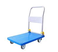 Chariot à pousser haute capacité avec plateau en résine - Plate-forme mobile pliable avec poignées en métal et roues silencieuses pour bureau, librairie et usage domestique (compact et durable)