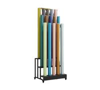 Chariot à rouleaux en tissu robuste avec roues, support de rangement en vinyle mobile pour papier peint et film de fenêtre, support d'affichage en métal à roulement lisse pour l'atelier et l'organisat