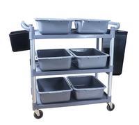 Chariot à roulettes à 3 niveaux avec roulettes, chariot de service de cuisine polyvalent pour un usage commercial, organisateur de rangement pour la maison et le bar