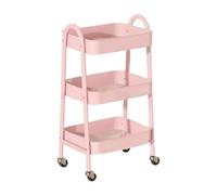 Chariot à roulettes à 3 niveaux - Chariot à goûter multifonction pour chambre à coucher, salon, balcon - Solution d'organisation durable et polyvalente