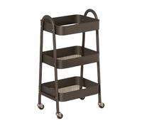 Chariot à roulettes à 3 niveaux - Chariot à goûter multifonction pour chambre à coucher, salon, balcon - Solution d'organisation durable et polyvalente