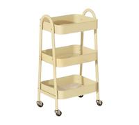 Chariot à roulettes à 3 niveaux - Chariot à goûter multifonction pour chambre à coucher, salon, balcon - Solution d'organisation durable et polyvalente