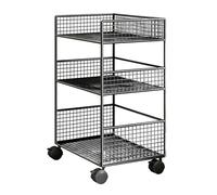 Chariot à roulettes à 3 niveaux - Organiseur mobile en métal avec roulettes, chariot de rangement utilitaire | Unité multifonction durable pour la cuisine, le bureau, le nettoyage, l'université, la