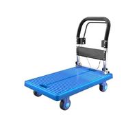 Chariot à roulettes à plateforme robuste avec frein à main | Chariot à plateforme en acier sur roues | Transporter ferroviaire haute vitesse à 4 roues | Chariot de traction durable pour un chargement