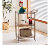 Chariot à roulettes en acrylique à 3 niveaux avec roues et poignée, organiseur de table d'appoint mobile transparent pour cuisine, salle à manger, salon, multicolore