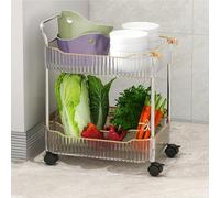Chariot à roulettes en acrylique transparent avec roues verrouillables à 2 niveaux pour salle de bain, cuisine et bureau, chariot utilitaire polyvalent pour un accès facile