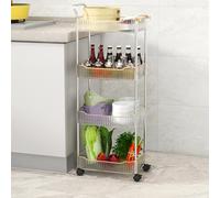 Chariot à roulettes en acrylique transparent avec roues verrouillables à 4 niveaux pour salle de bain, cuisine et bureau - Étagère utilitaire polyvalente pour la maison et le bureau