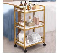 Chariot à roulettes en métal à 3 niveaux avec roues - Chariot utilitaire multifonction pour salon de beauté, bar à domicile, barbecue, restaurants et hôtels - Chariot de service métallique durable