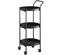 Chariot à roulettes en métal pour boissons, chariot rotatif avec 3 niveaux, rangement de boissons fin, table d'appoint décorative