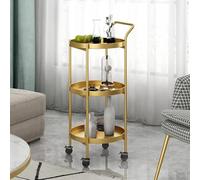 Chariot à roulettes en métal pour boissons, chariot rotatif avec 3 niveaux, rangement de boissons fin, table d'appoint décorative