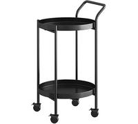 Chariot à roulettes en métal pour boissons, chariot rotatif avec 3 niveaux, rangement de boissons fin, table d'appoint décorative