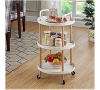 Chariot à roulettes - Étagère de rangement multifonction à 3 niveaux pour cuisine, salle de bain, ou bureau à domicile - Table d'appoint ou bibliothèque durable et polyvalente