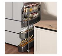 Chariot à roulettes fin, garde-manger compact pour cuisine, chariot utilitaire coulissant ultra fin, 3 à 5 niveaux pour les petits espaces