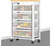 Chariot à roulettes mince - Chariot utilitaire mobile à 4 couches, armoire de bar haute, organisateur de cuisine, étagère extensible, armoire de classement compacte