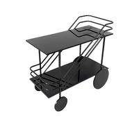 Chariot à roulettes Moderne à 2 Niveaux en Verre et métal pour Bar/café à Domicile Chariot de Service élégant avec roulettes Solution de Rangement élégante pour la commercialisation du vin e