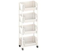 Chariot à roulettes Multi-Niveaux - Organisateur de Livres du Livre, Armoire de Rangement Mobile avec Produits pour, Porte-collation Fixe, Solution d'espace étroit, Design de Transport Solide