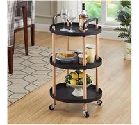 Chariot à roulettes multifonction à 3 niveaux pour cuisine, salle de bain, table d'appoint, bibliothèque - Durable et polyvalent pour un usage domestique ou professionnel